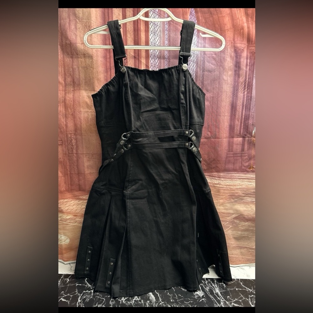 Tripp NYC Daang Goodman Punk Goth Overall Mini Dress Size Large